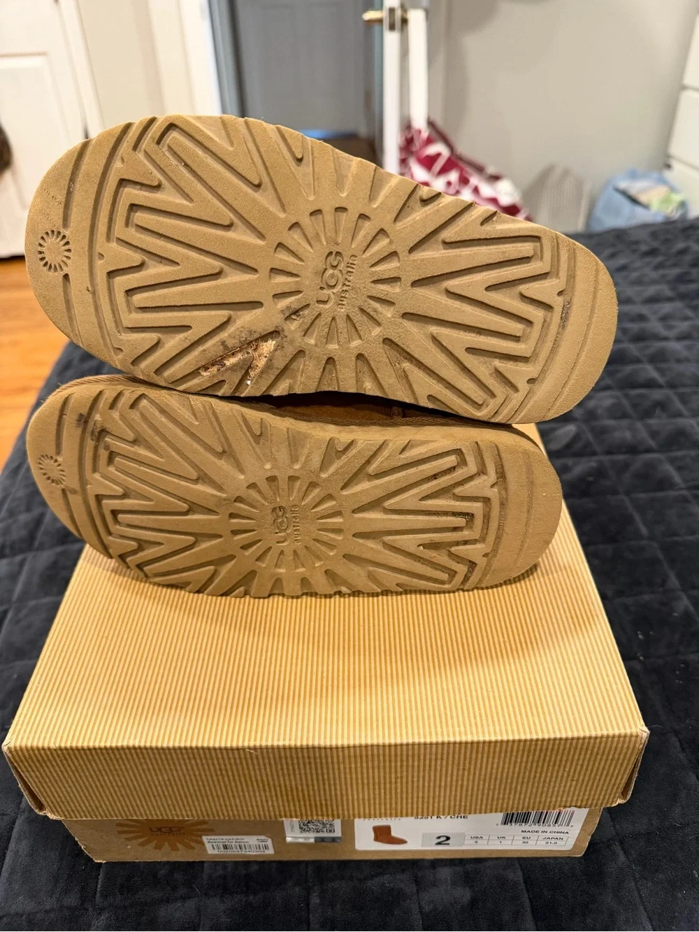 UGG Kids Chestnut Suede Shearling Boots